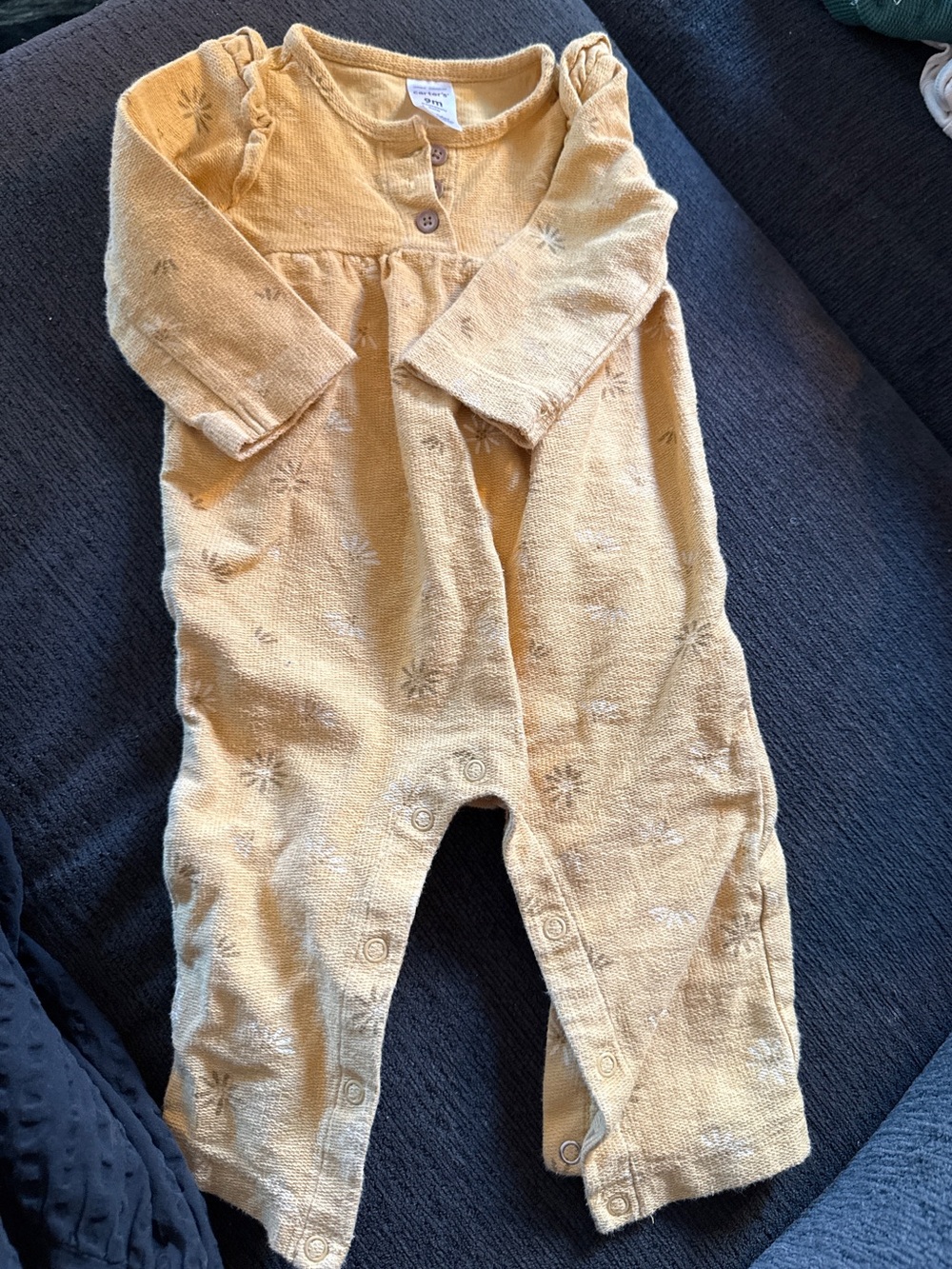 Carter's Mustard Yellow Baby Henley Romper